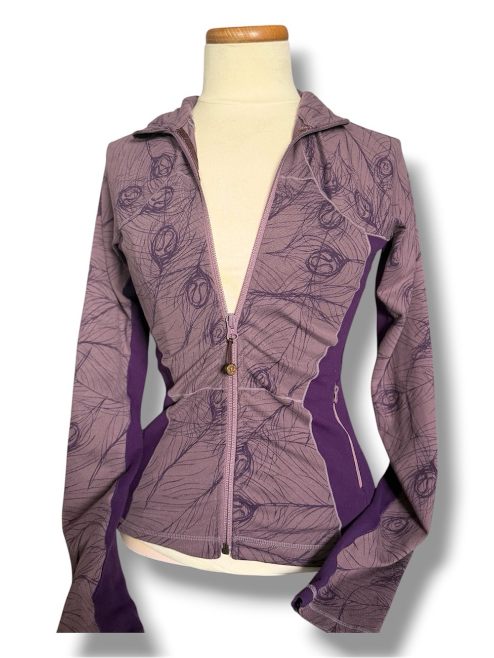 Lululemon Purple Peacock Feather Logo RARE Utility Jacket Define 6 Vintage